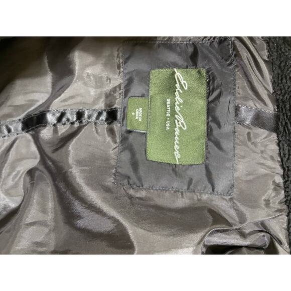 Eddie Bauer Women’s Down Puffer Vest Black Size Sm EB550 Goose Down Fleece Lined - Picture 5 of 6